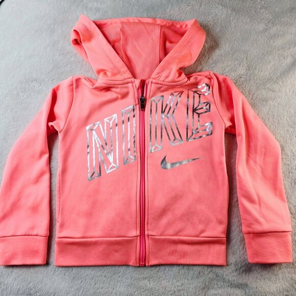 Nike Dri-Fit Coral Full-Zip Hoodie w/ Reflective Text – Beach Blaze Edition 4 - Picture 2 of 10